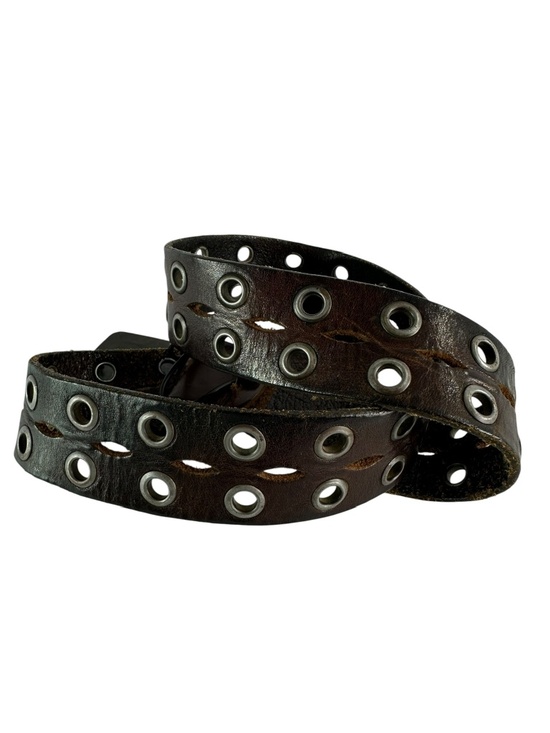 Genuine Vintage EDITEL Brown Leather Large Eyelet Belt Unisex Raintree 1979 main image 7